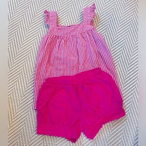 Classic Whimsy pink gingham short set. No flaws.